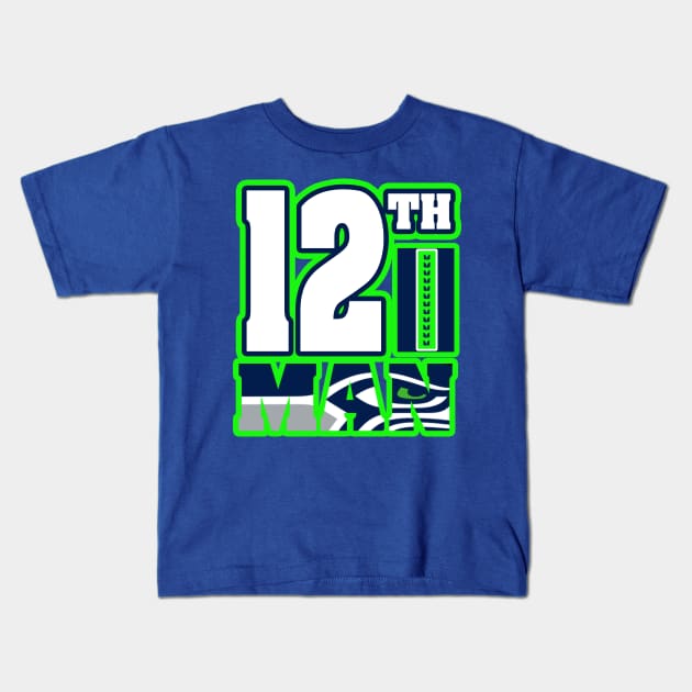 12th Man Kids T-Shirt by ZombeeMunkee